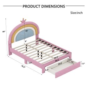 Full Size Upholstered Rainbow Design Bed