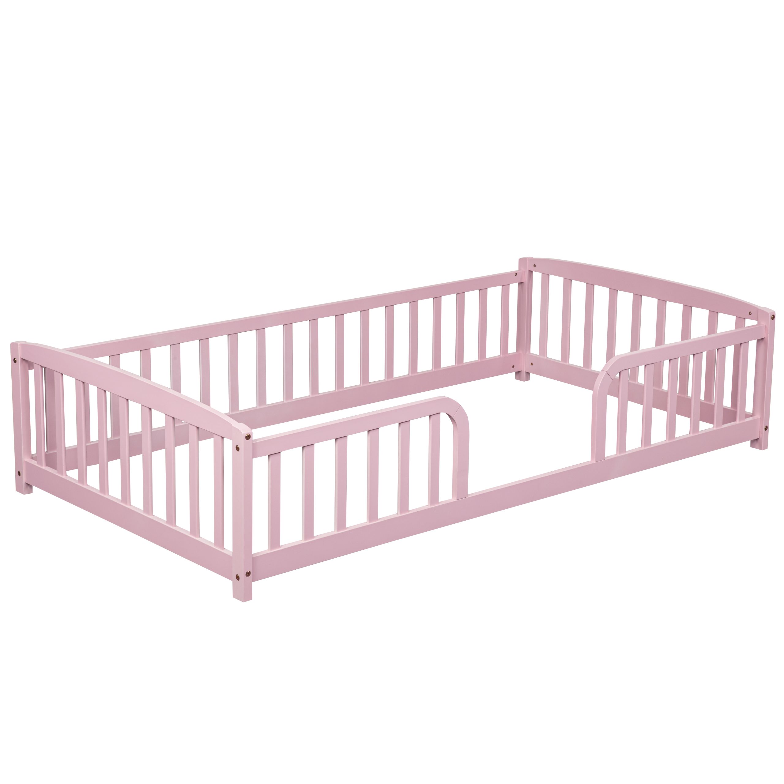 Twin Size Floor Fence Bed with Central Entrance 15 Twin Size Floor Fence Bed with Central Entrance