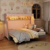 Twin XL House Bed with Twin XL Trundle, Shelf, Tent and Light