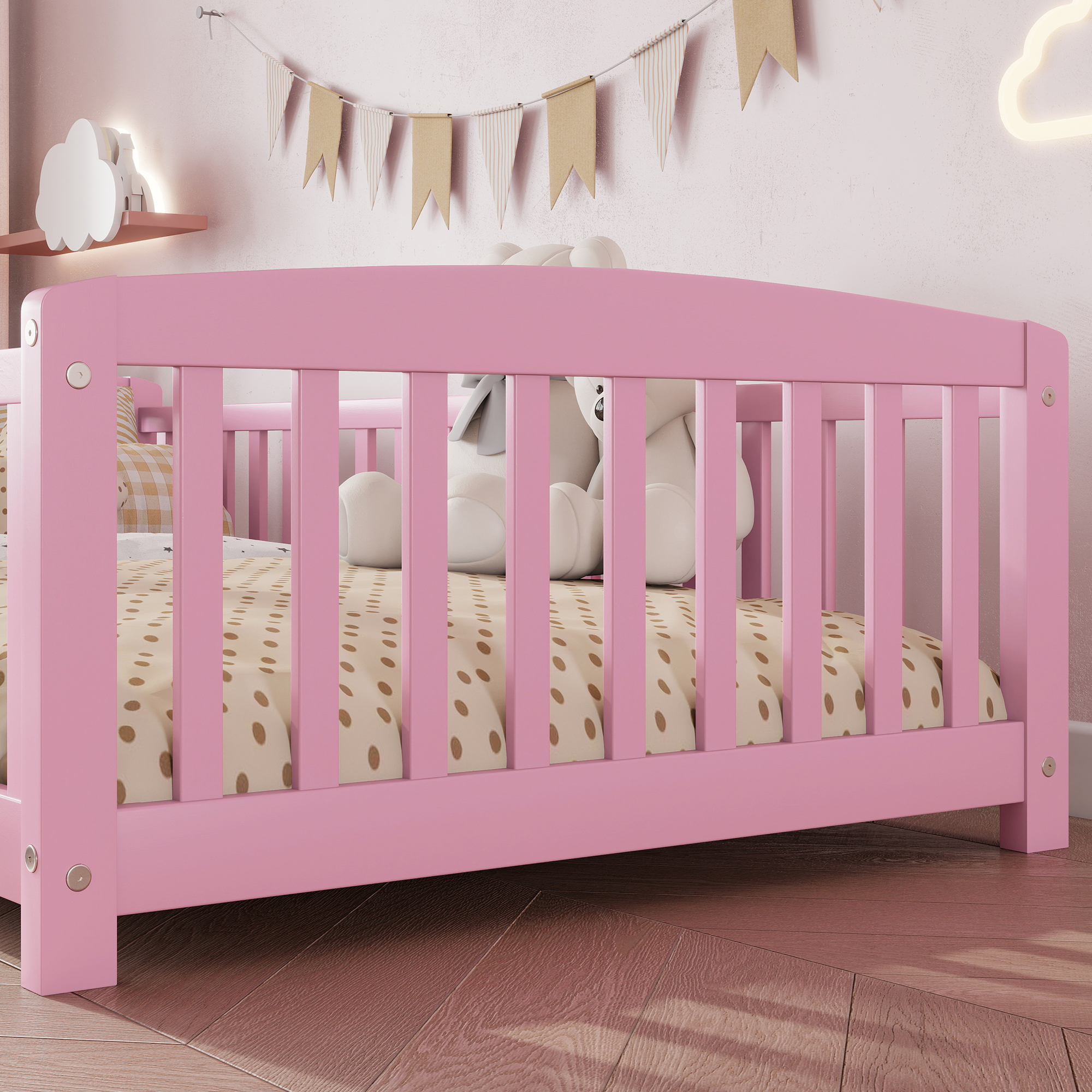 Twin Size Floor Fence Bed with Central Entrance 21 Twin Size Floor Fence Bed with Central Entrance