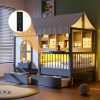 Twin Size House Bed with 2 Large Drawers, Side Bookshelf with LED Strip