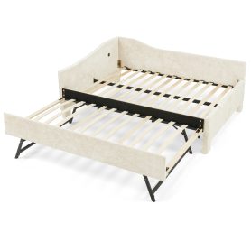 Twin Size Curved Round Edge Padded Backrest Daybed
