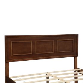 Pine Wood Queen Size Bed with Adjustable Height Headboard