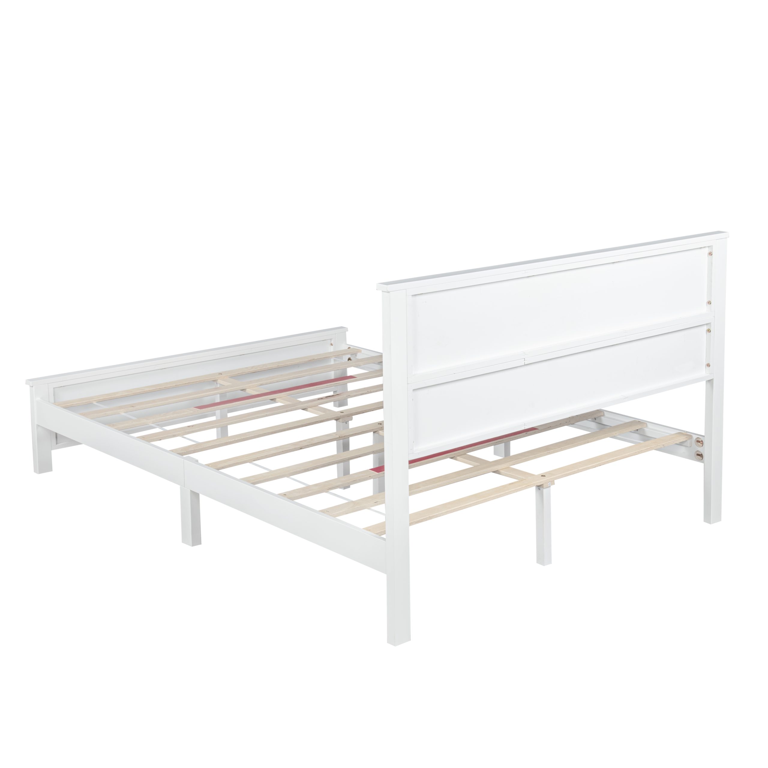 Farmhouse Style Queen Size Bed with Barn Door Designed Headboard and Footboard