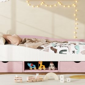 Twin Upholstered Daybed Frame With 2 Storage Drawers