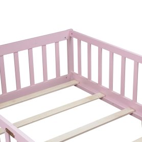 Twin Size Floor Bed with Fence with Door