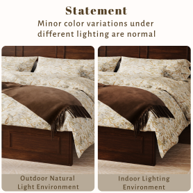Pine Wood Queen Size Bed with Adjustable Height Headboard