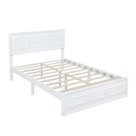 Pine Wood Full Size Bed with Adjustable Height Headboard