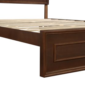 Pine Wood Queen Size Bed with Adjustable Height Headboard