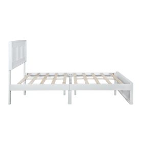 Pine Wood Full Size Bed with Adjustable Height Headboard