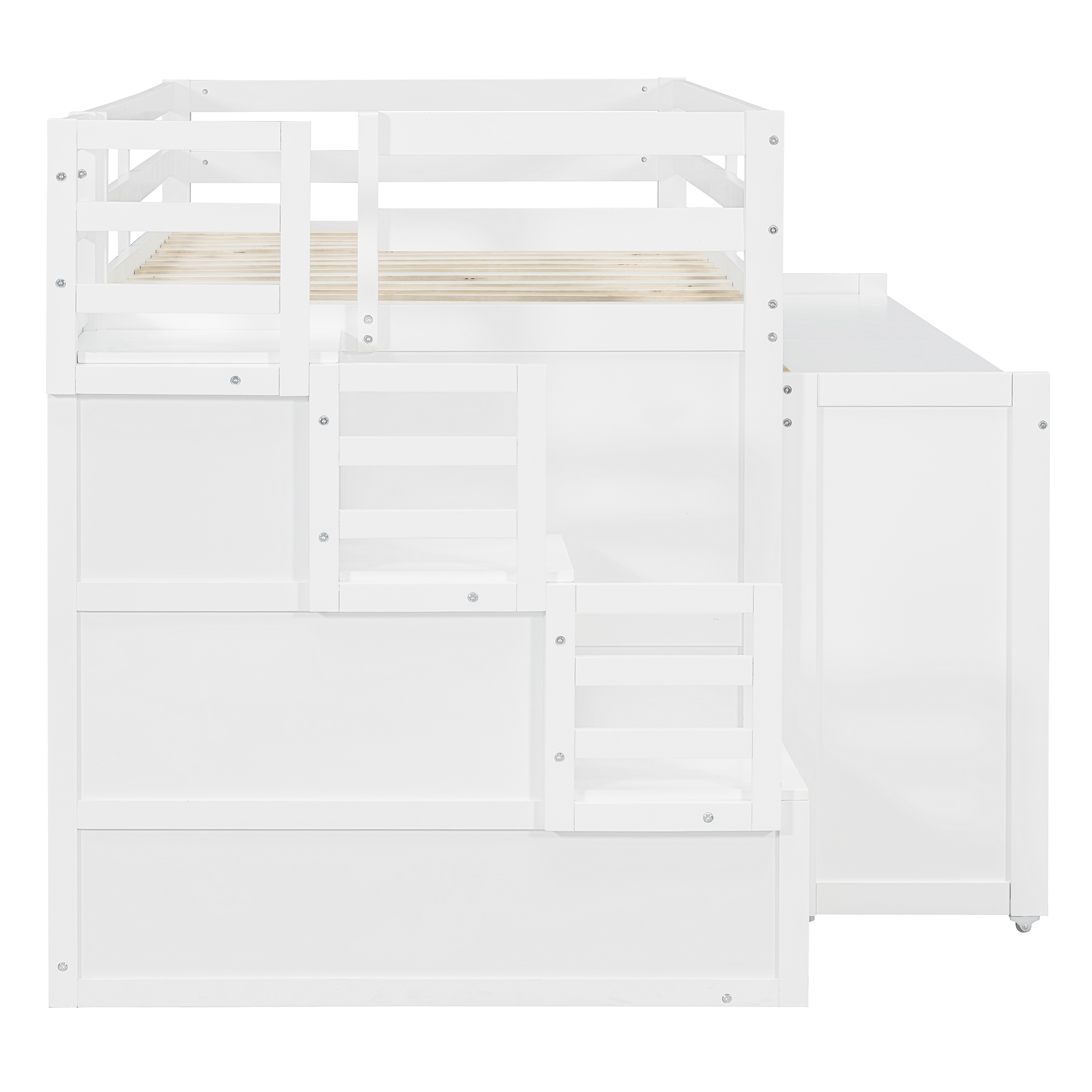 Twin XL Loft Bed with Pull-Out Desk and Twin Trundle