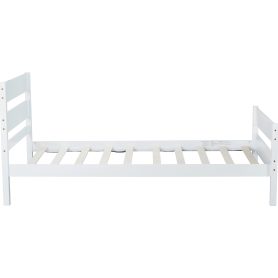 Rubber Wood Twin Platform Bed With Headboard