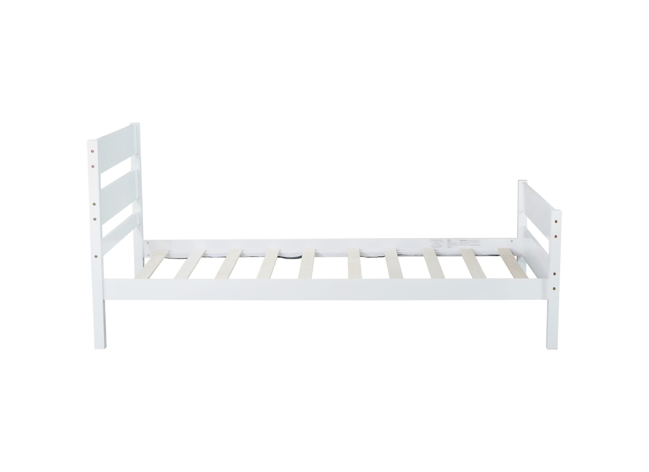 Rubber Wood Twin Platform Bed With Headboard