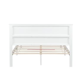 Farmhouse Style Queen Size Bed with Barn Door Designed Headboard and Footboard