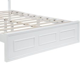 Pine Wood Full Size Bed with Adjustable Height Headboard