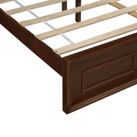 Pine Wood Queen Size Bed with Adjustable Height Headboard