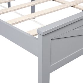 Farmhouse Style King Size Bed with Barn Door Designed Headboard and Footboard