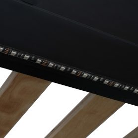 Full Size Wooden Gaming Loft Bed with U-Shaped Desk, Smart RGB LED Lights and USB Ports