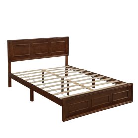 Pine Wood Queen Size Bed with Adjustable Height Headboard