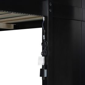 Full Size Wooden Gaming Loft Bed with U-Shaped Desk, Smart RGB LED Lights and USB Ports