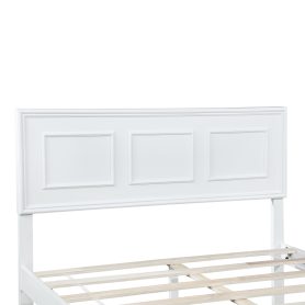 Pine Wood Full Size Bed with Adjustable Height Headboard