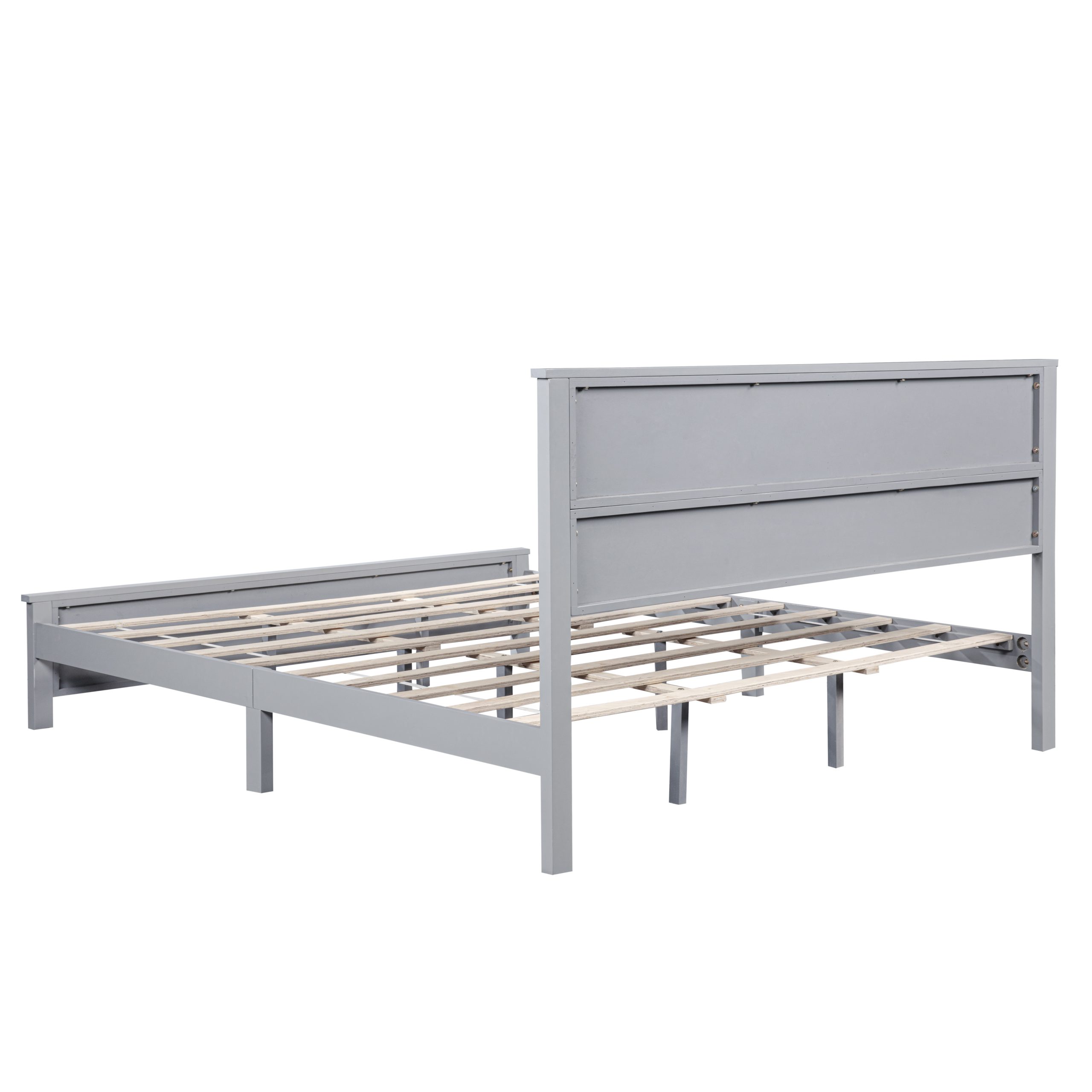Farmhouse Style King Size Bed with Barn Door Designed Headboard and Footboard
