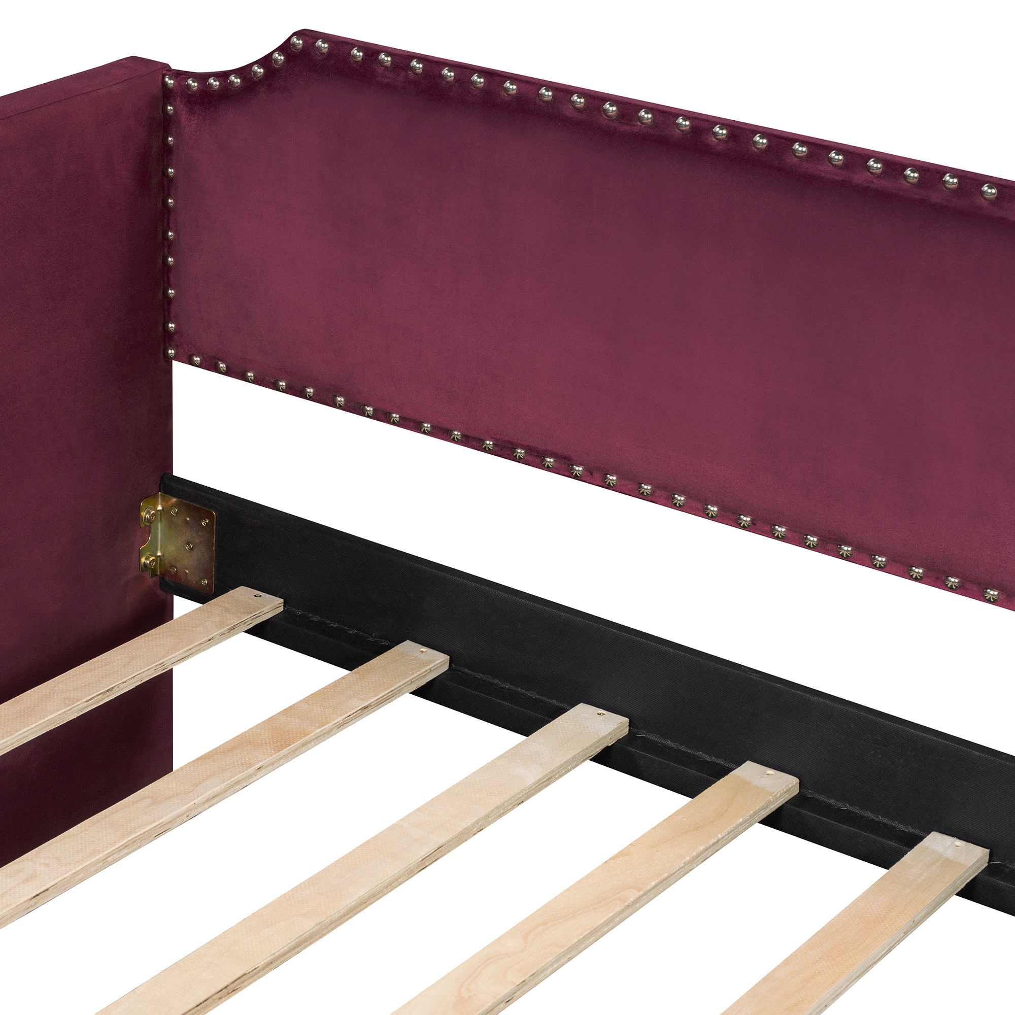 Twin Size Velvet Upholstered Daybed with 2 Drawers