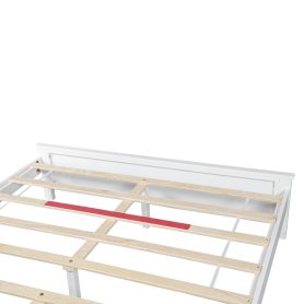 Farmhouse Style Queen Size Bed with Barn Door Designed Headboard and Footboard