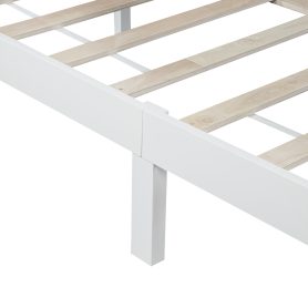 Pine Wood Full Size Bed with Adjustable Height Headboard