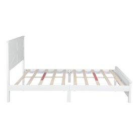 Farmhouse Style Queen Size Bed with Barn Door Designed Headboard and Footboard