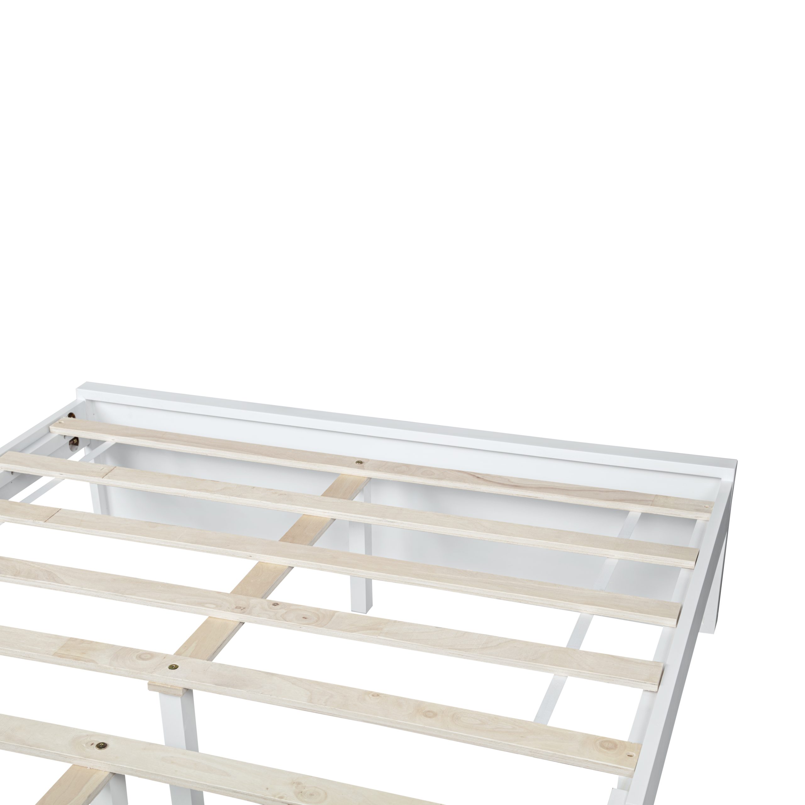 Pine Wood Full Size Bed with Adjustable Height Headboard