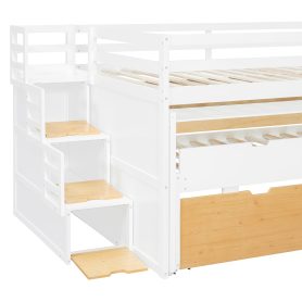 Full XL Loft Bed with Pull-Out Desk and Twin Trundle