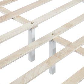 Pine Wood Full Size Bed with Adjustable Height Headboard