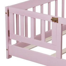 Twin Size Floor Bed with Fence with Door