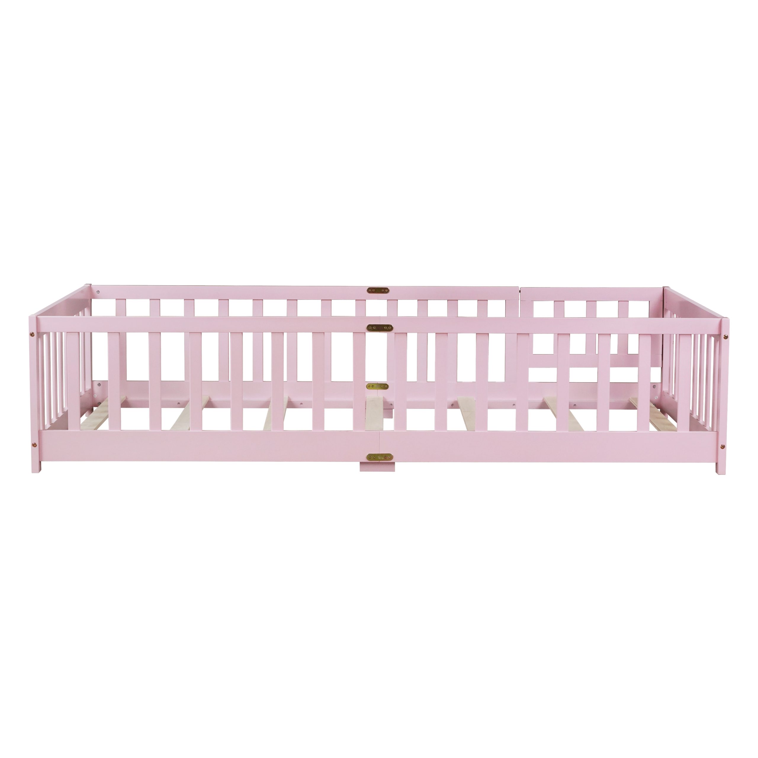 Twin Size Floor Bed with Fence with Door