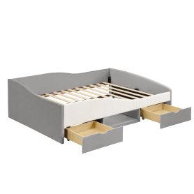 Full Upholstered Daybed Frame With 2 Storage Drawers