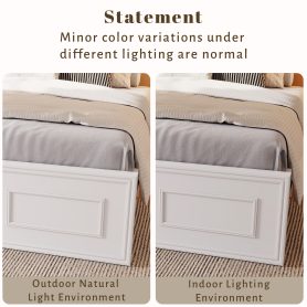 Pine Wood Full Size Bed with Adjustable Height Headboard