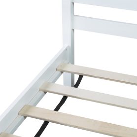 Rubber Wood Twin Platform Bed With Headboard