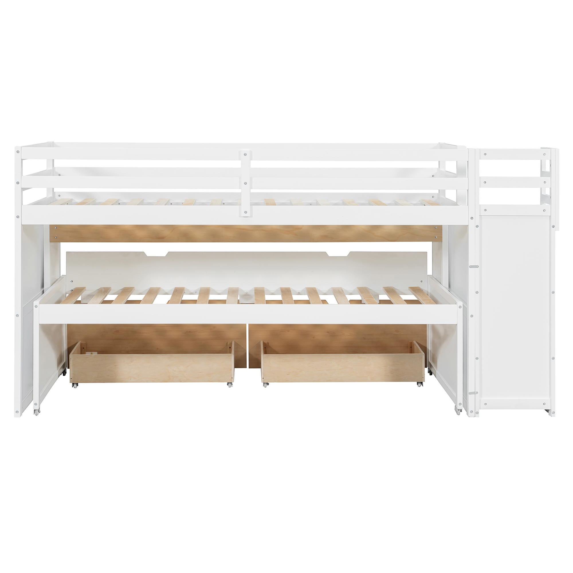 Twin XL Loft Bed with Pull-Out Desk and Twin Trundle
