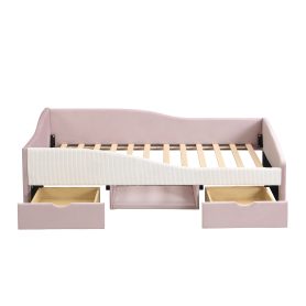 Twin Upholstered Daybed Frame With 2 Storage Drawers