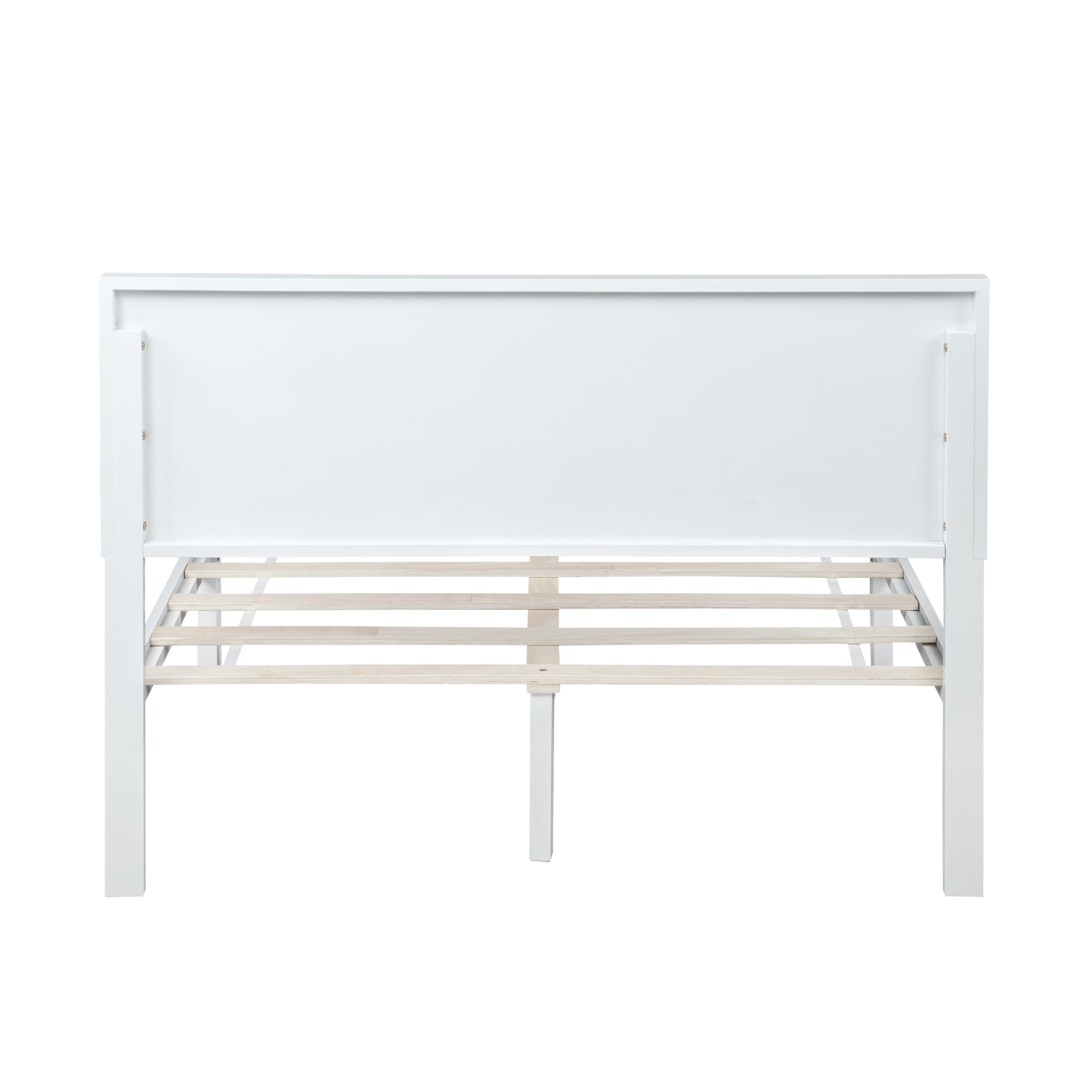Pine Wood Full Size Bed with Adjustable Height Headboard