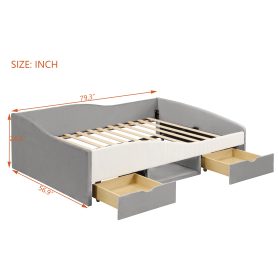 Full Upholstered Daybed Frame With 2 Storage Drawers