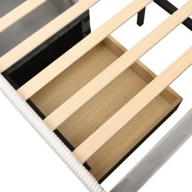Full Upholstered Daybed Frame With 2 Storage Drawers