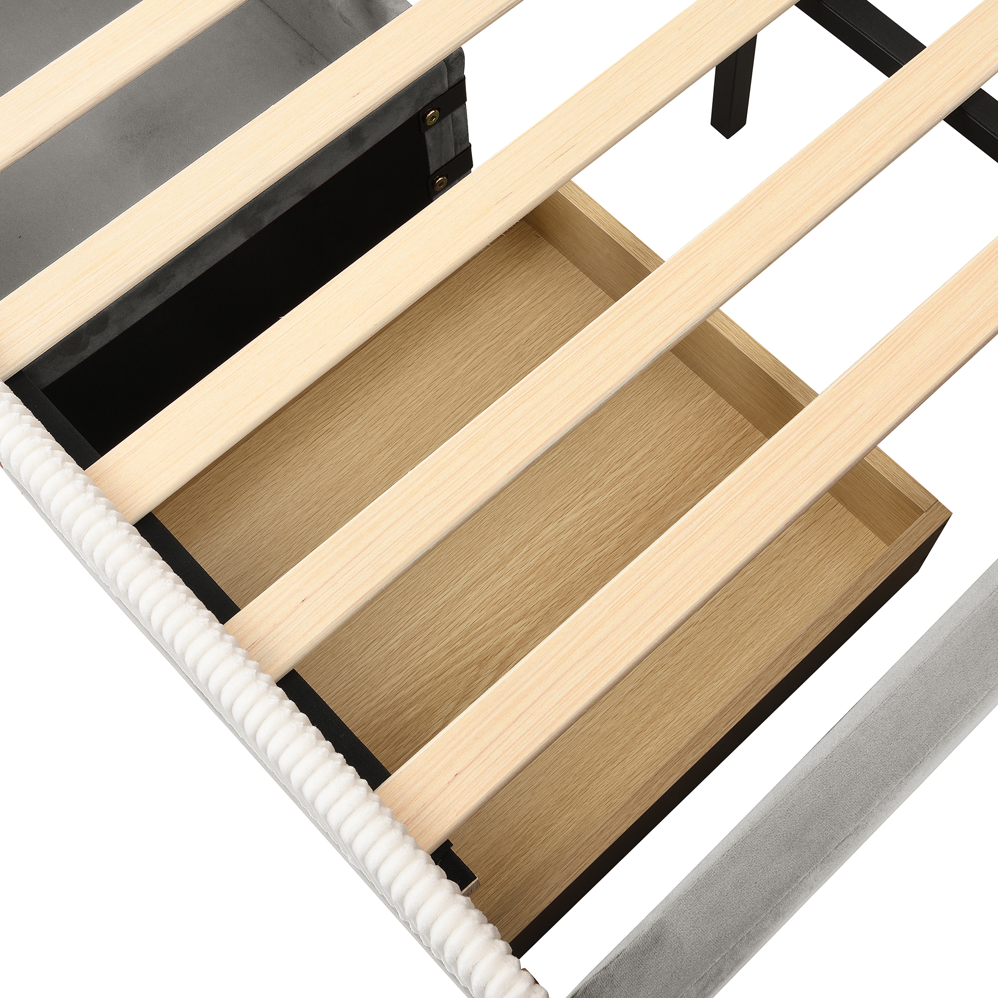 Full Upholstered Daybed Frame With 2 Storage Drawers