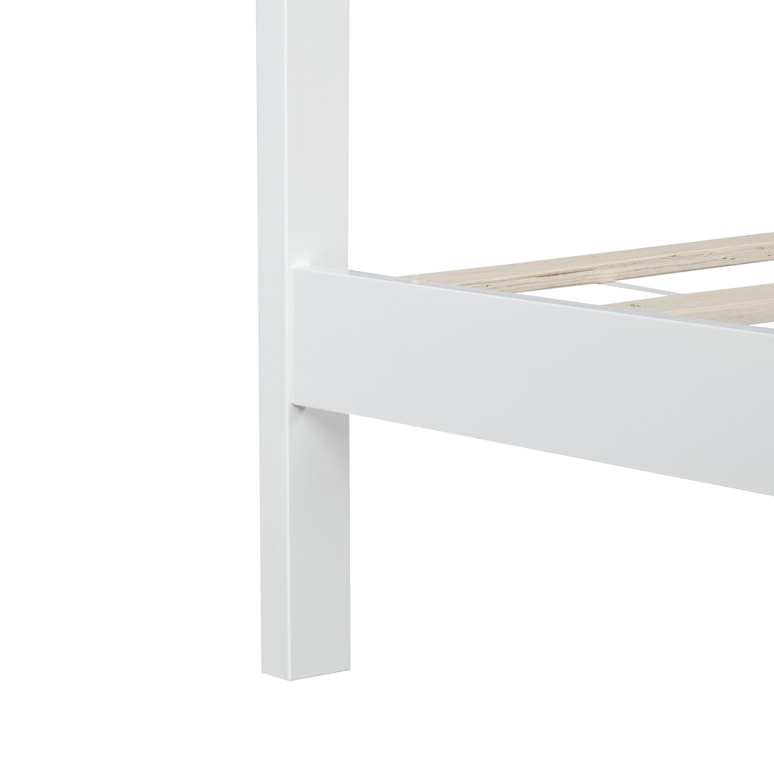 Farmhouse Style Queen Size Bed with Barn Door Designed Headboard and Footboard