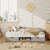 Full Upholstered Daybed Frame With 2 Storage Drawers