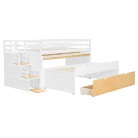 Twin XL Loft Bed with Pull-Out Desk and Twin Trundle