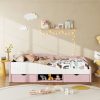Twin Upholstered Daybed Frame With 2 Storage Drawers