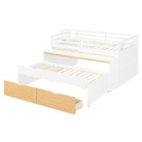 Full XL Loft Bed with Pull-Out Desk and Twin Trundle