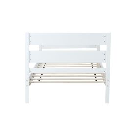 Rubber Wood Twin Platform Bed With Headboard